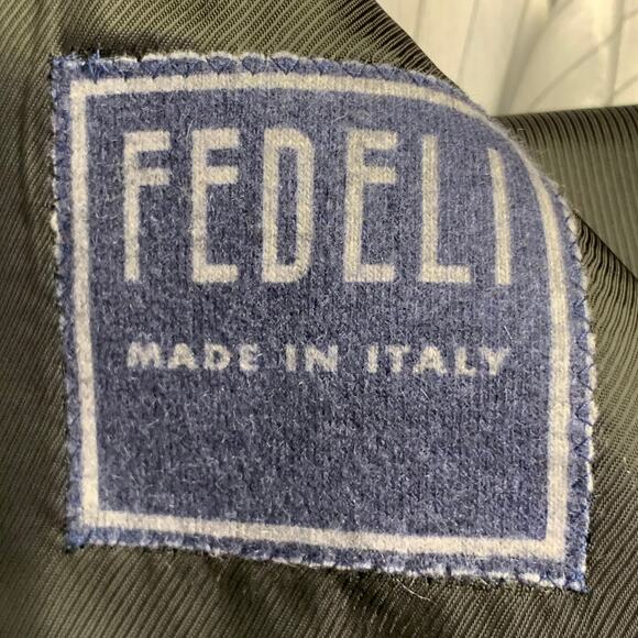 FEDELI Size 40 Grey Black Cashmere Single Breasted Pop Up Collar Coat - Picture 5 of 7